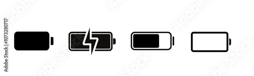 battery icons set in vector