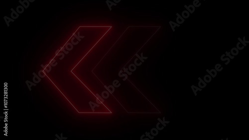Wallpaper Mural Red neon swipe arrow pointing to left and moving on black background. Animated glowing left directional traffic arrows animation transitional arrow navigation Torontodigital.ca