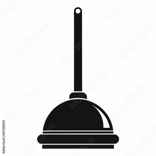 Plunger vector silhouette black illustration on white background