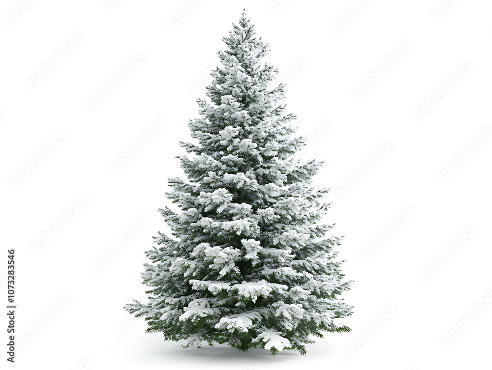 Photograph of a Christmas tree covered in snow Photograph of a Christmas tree covered in snow