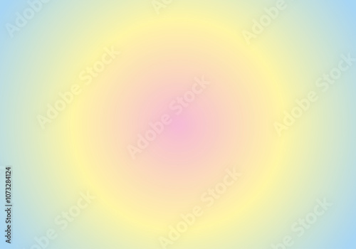 Fondo de degradado radial azul, amarillo y rosa suave