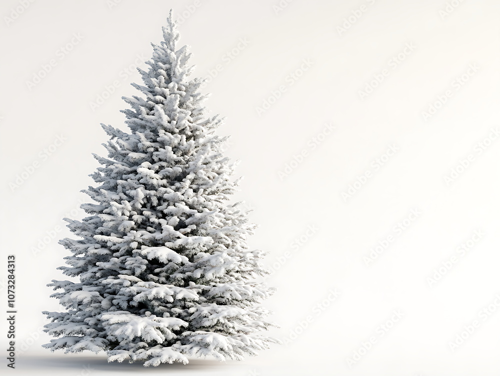 Photograph of a Christmas tree covered in snow Photograph of a Christmas tree covered in snow