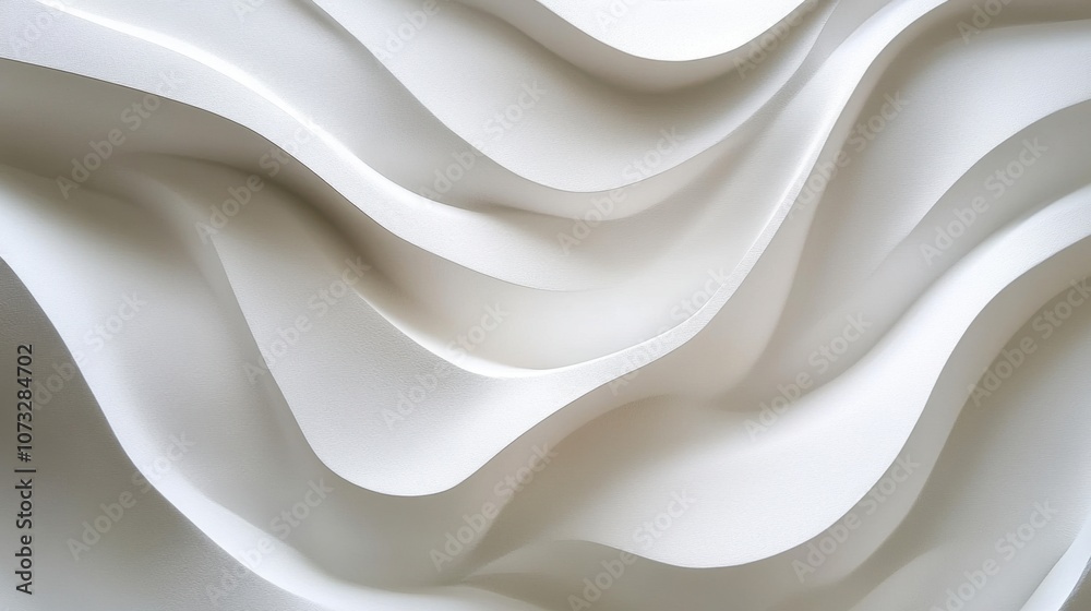 Obraz premium Subtle wavy lines on a white background with a minimalist and calming abstract design