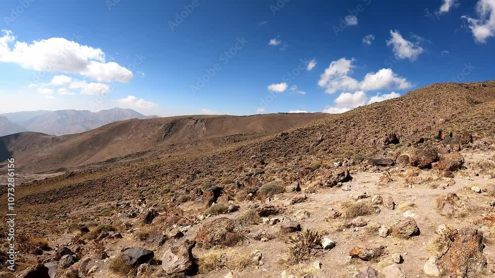 View from volcano Damavand in Elbrus mountain range, Iran View from volcano Damavand in Elbrus mountain range, Iran