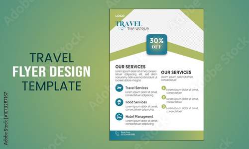 modern and clean travel flyer design template .abstract traveling  poster with vector and holiday social media post business flyer template design bundle 