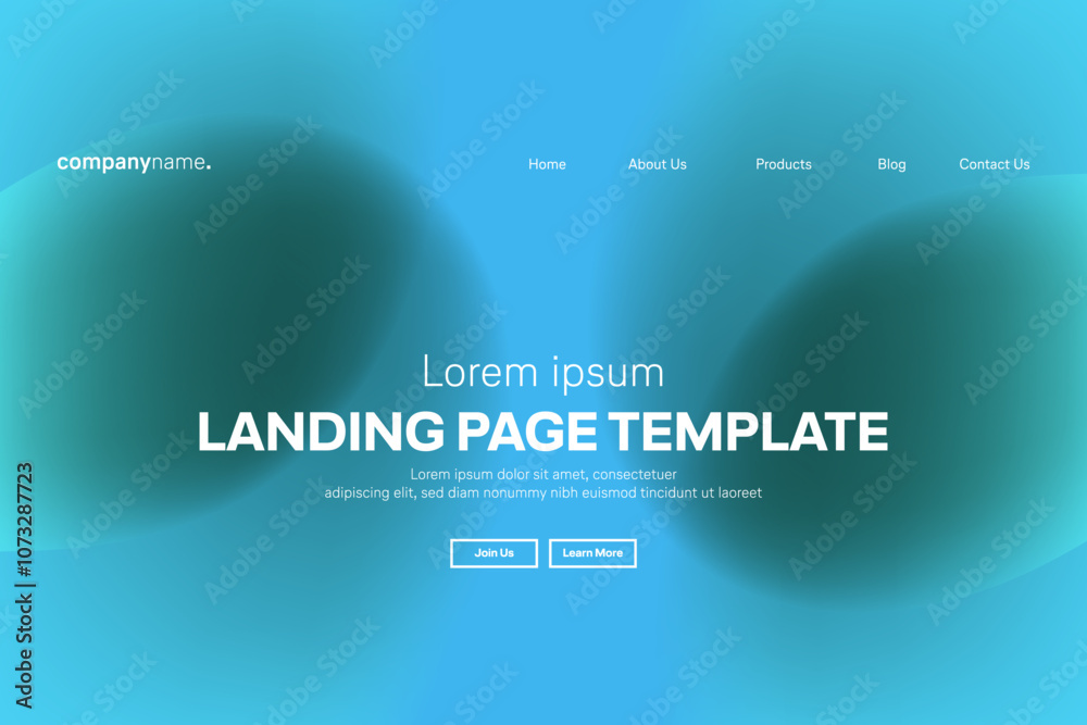 Obraz premium Abstract modern technology Landing page template, flowing line digital technology, smooth particle wave, big data techno design concept background wallpaper, Annual reports, flyer, poster, cover. EPS 