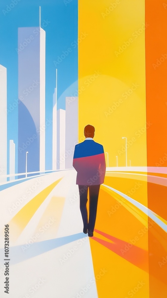 A Stylish Miami Detective Walking Through a Vibrant Neon Cityscape at Dusk A Stylish Miami Detective Walking Through a Vibrant Neon Cityscape at Dusk