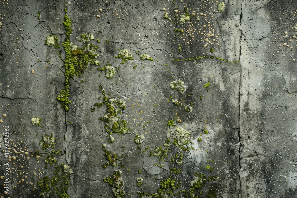 Obraz premium Photo of Old dirty gritty mossed concrete wall. Background texture for backdrops or mapping