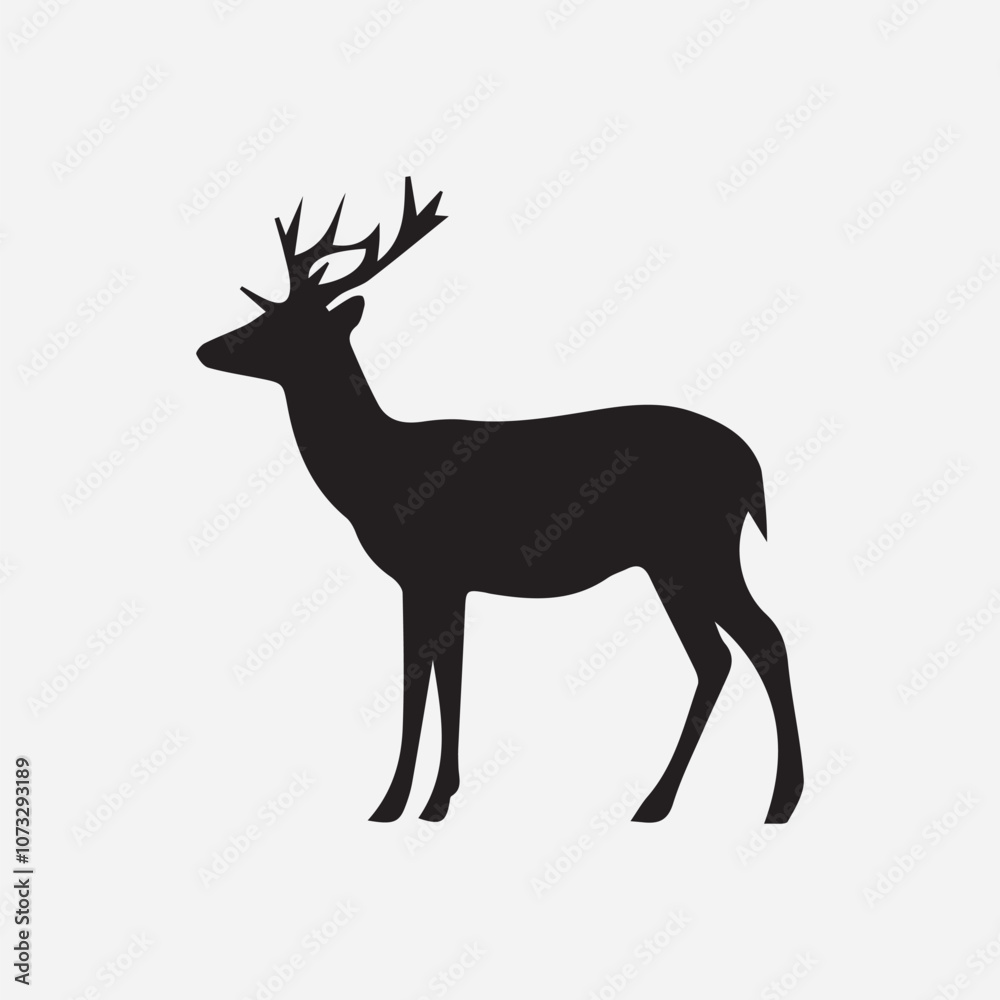 Obraz premium Deer Black Vector Shilourtte