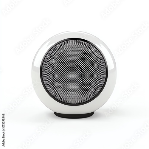 Modern spherical speaker with sleek design for high-quality sound reproduction.