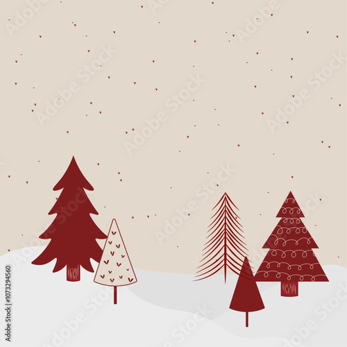 The Cute Red Christmas Tree with Different Style