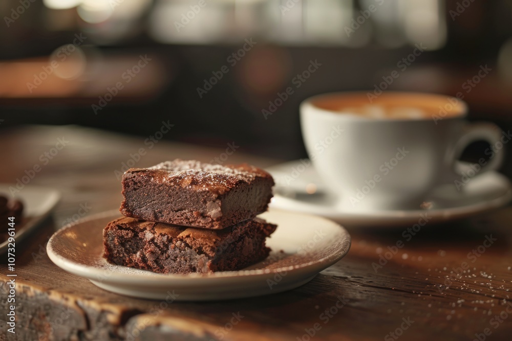 Brownie and Coffee Rustic Cafe Pairing