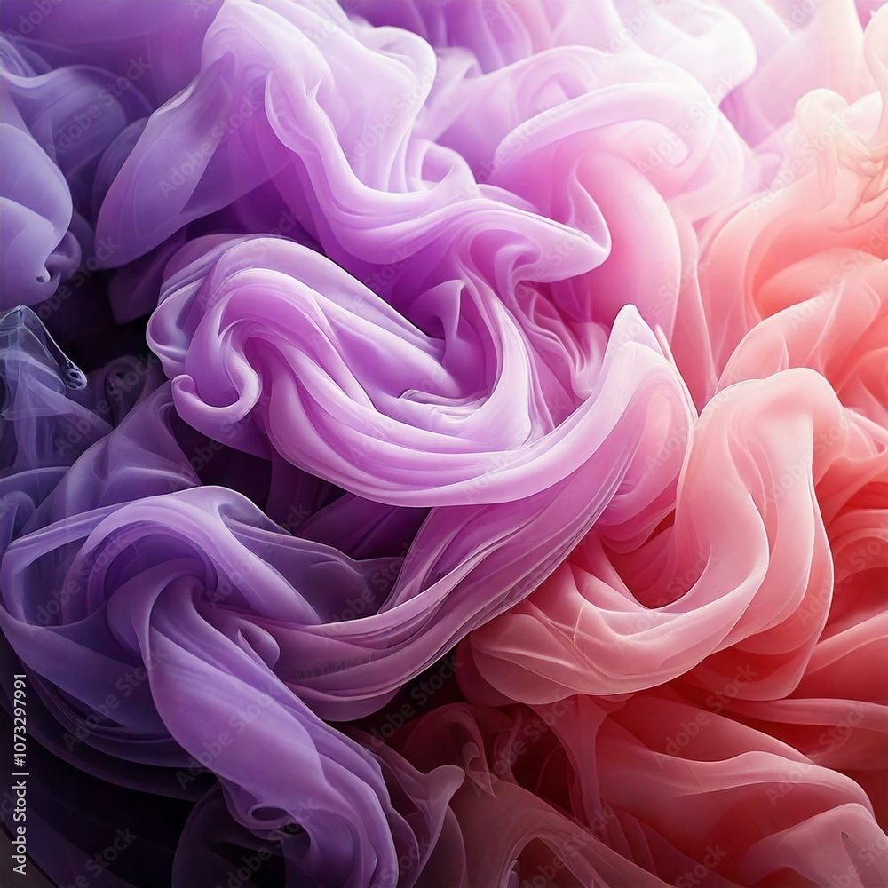 Obraz premium Ethereal Smoke-Inspired Pastel Swirls in Pink and Lavender 
