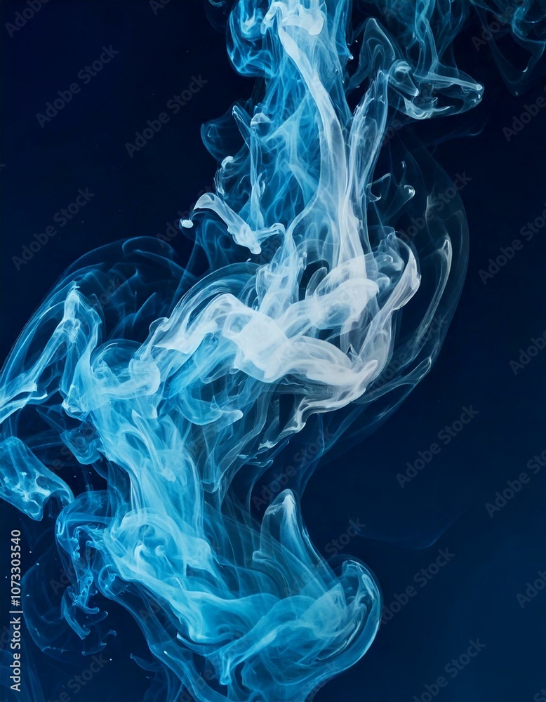 Fototapeta premium Calming Blue and White Smoke-Like Blends with Soft Edges 