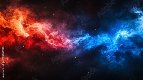 Nebula-inspired artwork symbolizing the struggle between opposing forces.