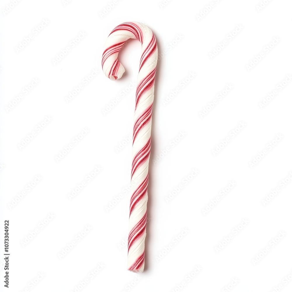 Classic peppermint candy cane, a festive treat for holiday celebrations, isolated on white background. Classic peppermint candy cane, a festive treat for holiday celebrations, isolated on white background.