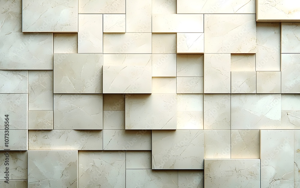 A beautiful textured wall featuring an arrangement of geometric beige tiles, creating a modern and elegant aesthetic suitable for various design contexts. A beautiful textured wall featuring an arrangement of geometric beige tiles, creating a modern and elegant aesthetic suitable for various design contexts.