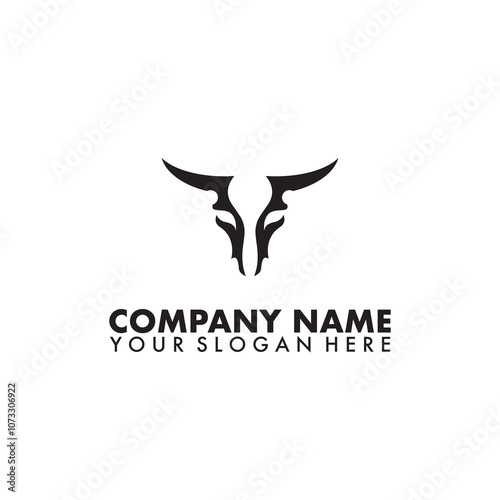 Bull Skull with tribals style isolated on a white background