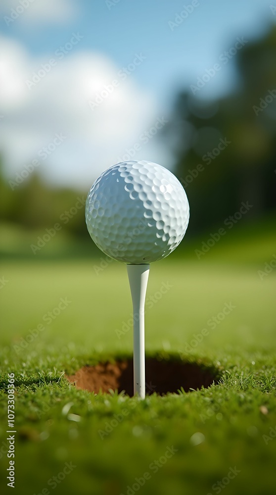 Golf ball on a stand