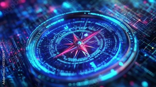 Wallpaper Mural Visual Exploration of Compass Symbolism with Modern Digital Aesthetics Torontodigital.ca