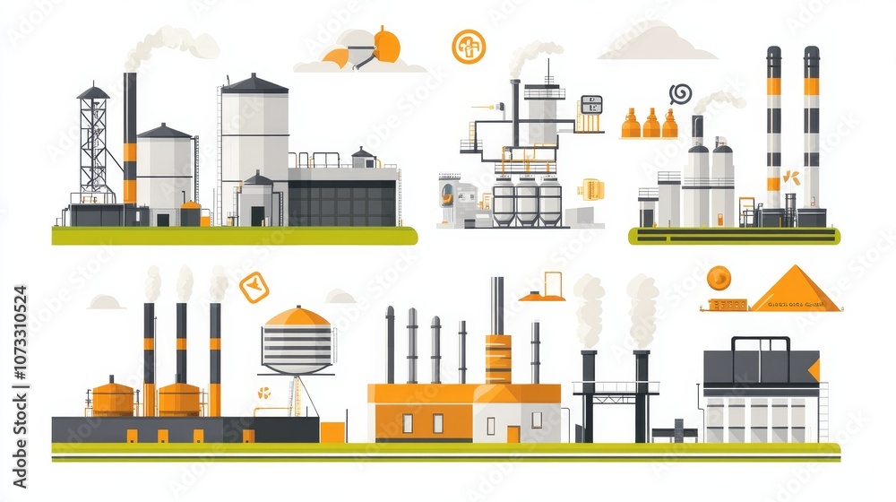 biogas vs natural gas, comparative infographic with gas symbols, isolated, white background, contrasting features biogas vs natural gas, comparative infographic with gas symbols, isolated, white background, contrasting features