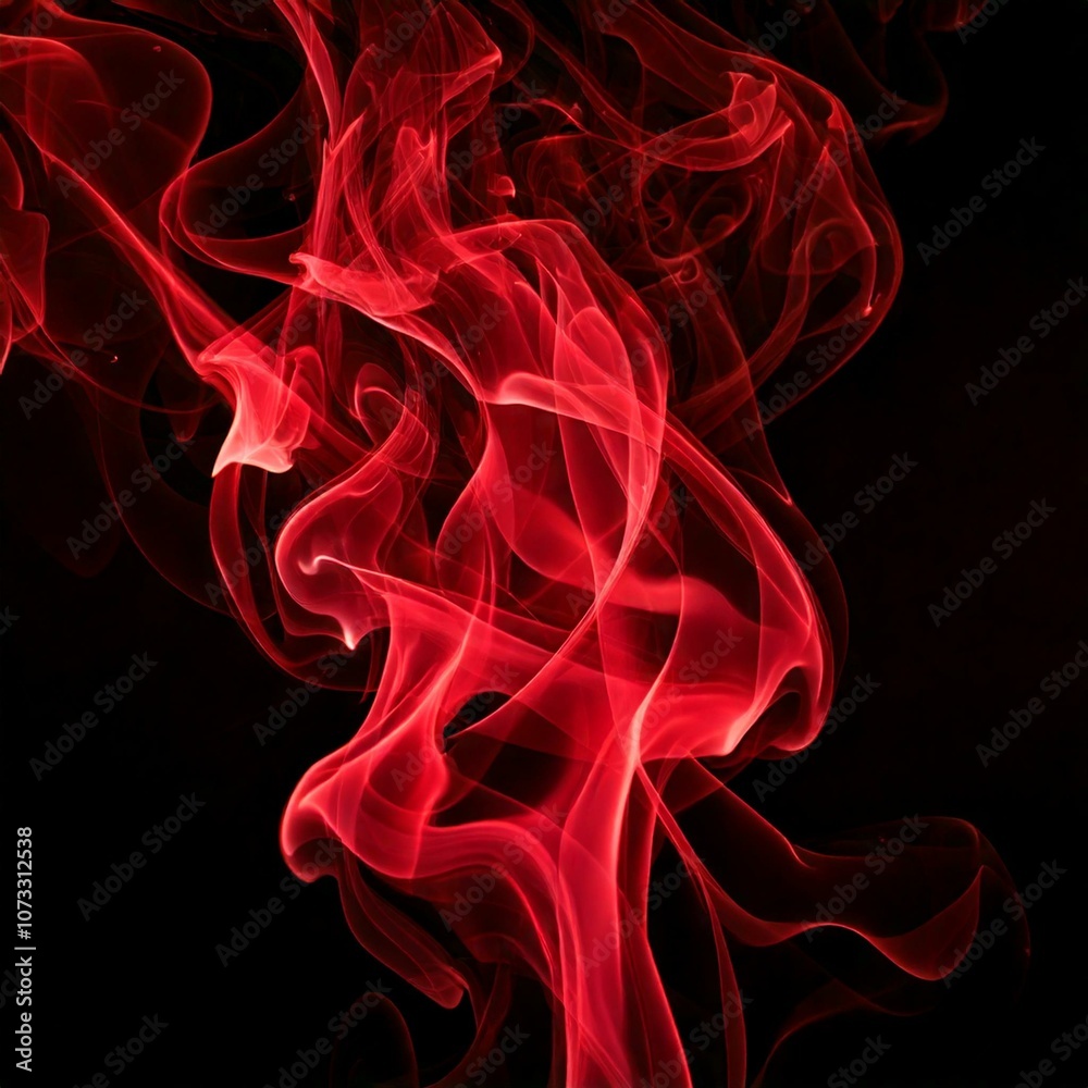 Mysterious Red and Black Smoke-Inspired Abstract Art
