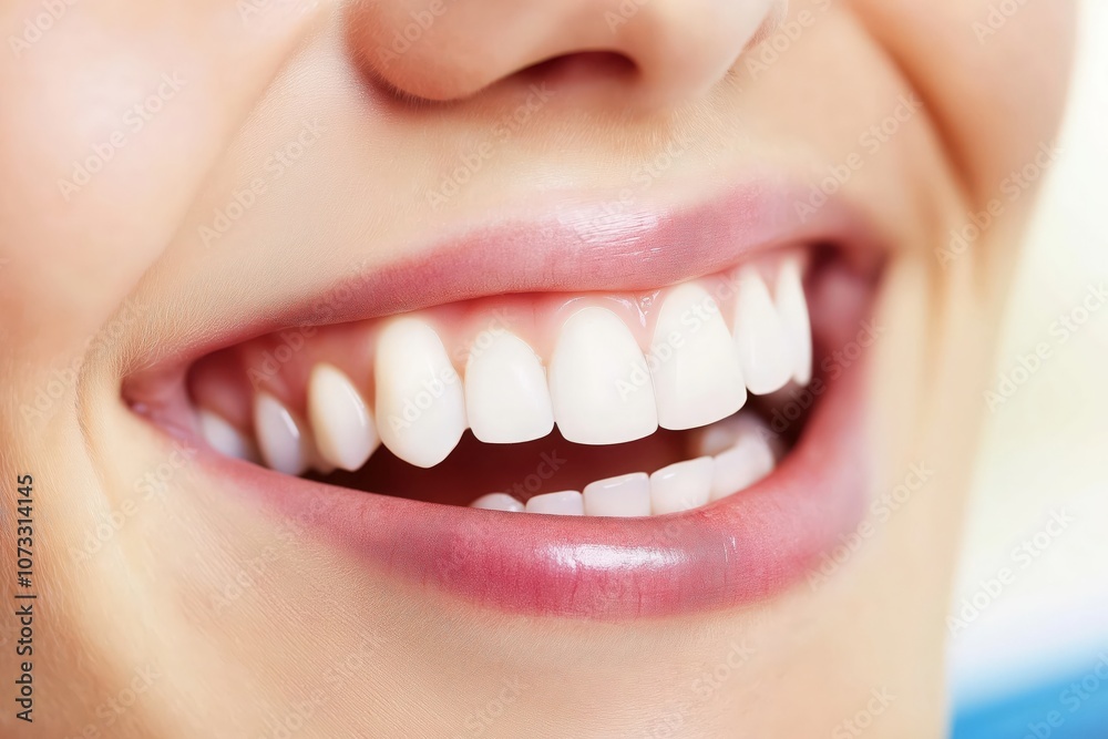 Fototapeta premium female smile with bright, white teeth