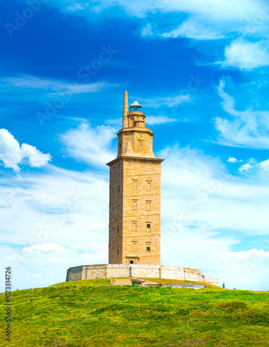 Obraz na płótnie View of the Tower of Hercules, A Coruna, Galicia, Spain w salonie