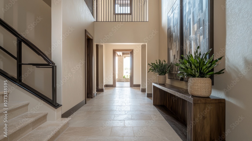 Elegant Spanish Entryway with Modern Design and Decorative Accents Elegant Spanish Entryway with Modern Design and Decorative Accents