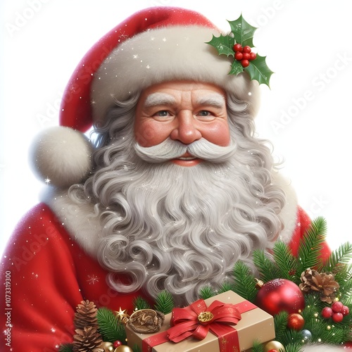 Santa Claus in Holiday Cartoon Style