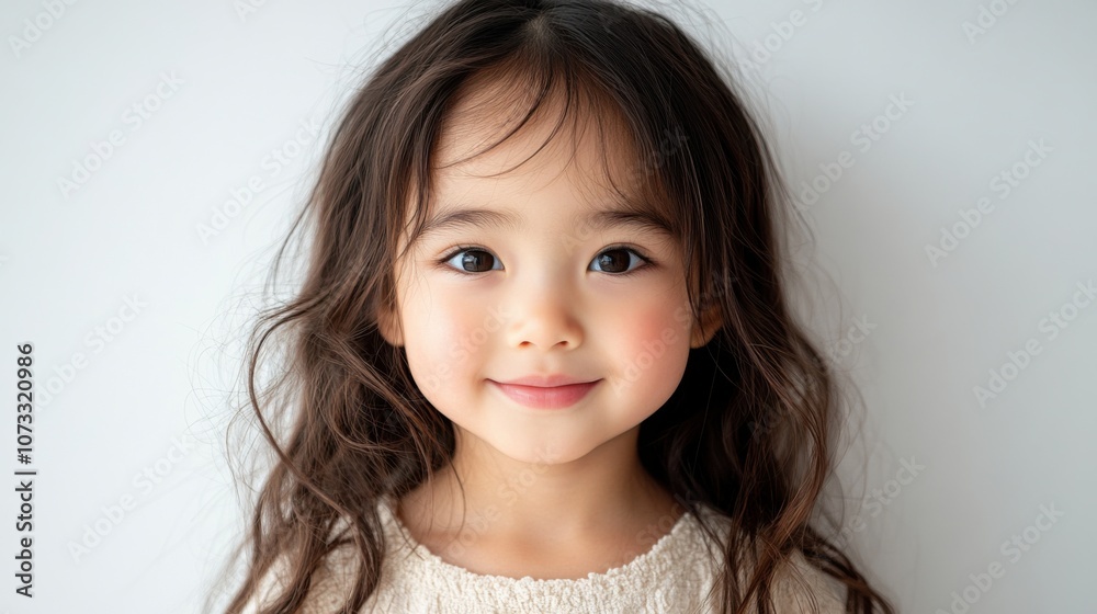 Portrait of young girl with sweet smile, bright eyes, innocent expression, natural beauty, soft background, childlike charm, simple clothing, joyful mood Portrait of young girl with sweet smile, bright eyes, innocent expression, natural beauty, soft background, childlike charm, simple clothing, joyful mood