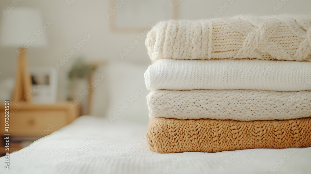 Layered textiles in a farmhouse bedroom – Cozy and inviting bedroom with soft, layered textiles like blankets and throws, creating a rustic and comfortable ambiance Layered textiles in a farmhouse bedroom – Cozy and inviting bedroom with soft, layered textiles like blankets and throws, creating a rustic and comfortable ambiance