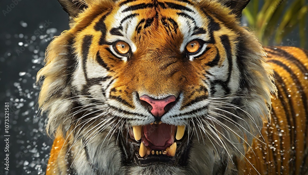 Close up of a yellow tiger with red eys Close up of a yellow tiger with red eys