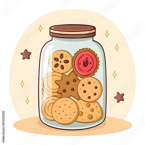 Charming Cookie Jar Illustration