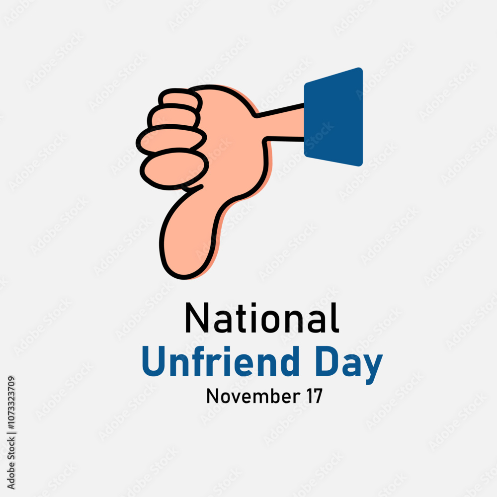 vector graphic of National Unfriend Day good for national National Unfriend Day celebration. flat design. flyer design.flat illustration. vector graphic of National Unfriend Day good for national National Unfriend Day celebration. flat design. flyer design.flat illustration.
