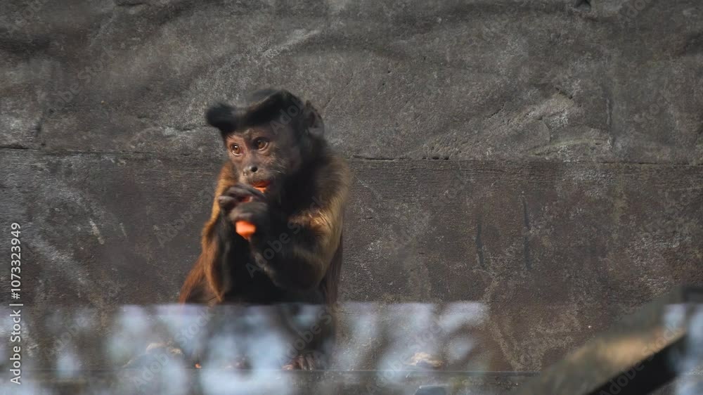 Footage of South American Black Handed Spider Monkey