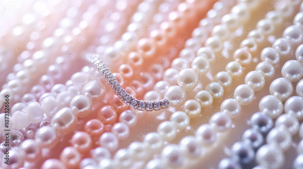 3D various pearls pink peach and white jewellery fashion elegant luxury background 3D various pearls pink peach and white jewellery fashion elegant luxury background