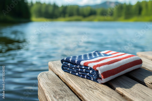 Celebrate independence day in style with american flag beach towels photo