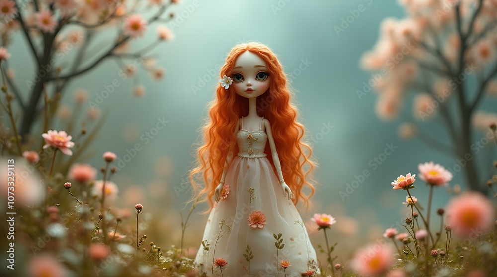 Naklejka premium Miniature Dolls : The Dreamy Forest Dolls. An Artistic Collection of Dolls in Harmony with Beautiful Nature.