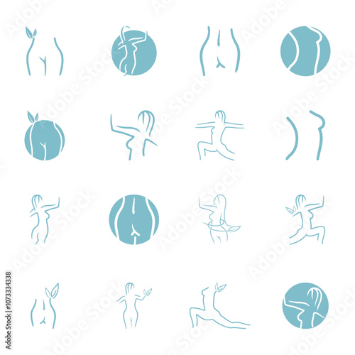 Set wellness Logo with intial unique concept Premium Vector Part 1