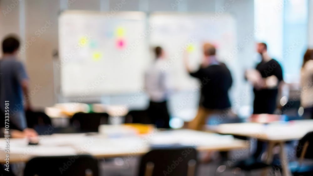 Workplace Innovation Workshop Blur - Fuzzy view of an innovation workshop focused on workplace improvements.
Workplace Innovation Workshop Blur - Fuzzy view of an innovation workshop focused on workplace improvements.