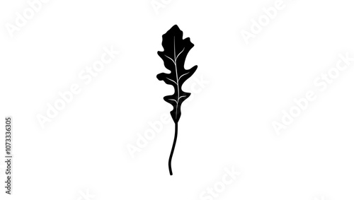 Rucola emblem, black isolated silhouette