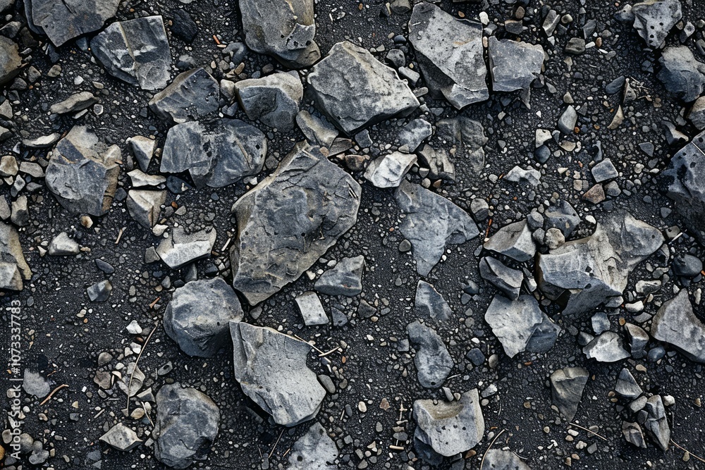Grey asphalt rock ground debris. Detailed photo textured background Grey asphalt rock ground debris. Detailed photo textured background