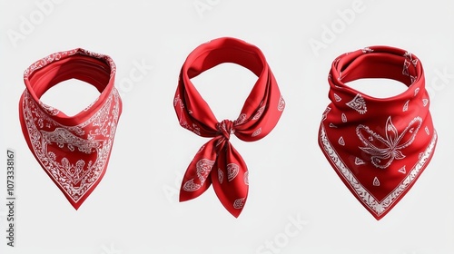 Eye-catching silk headbands, neckerchiefs, and forehead bands designed for unisex wear. photo