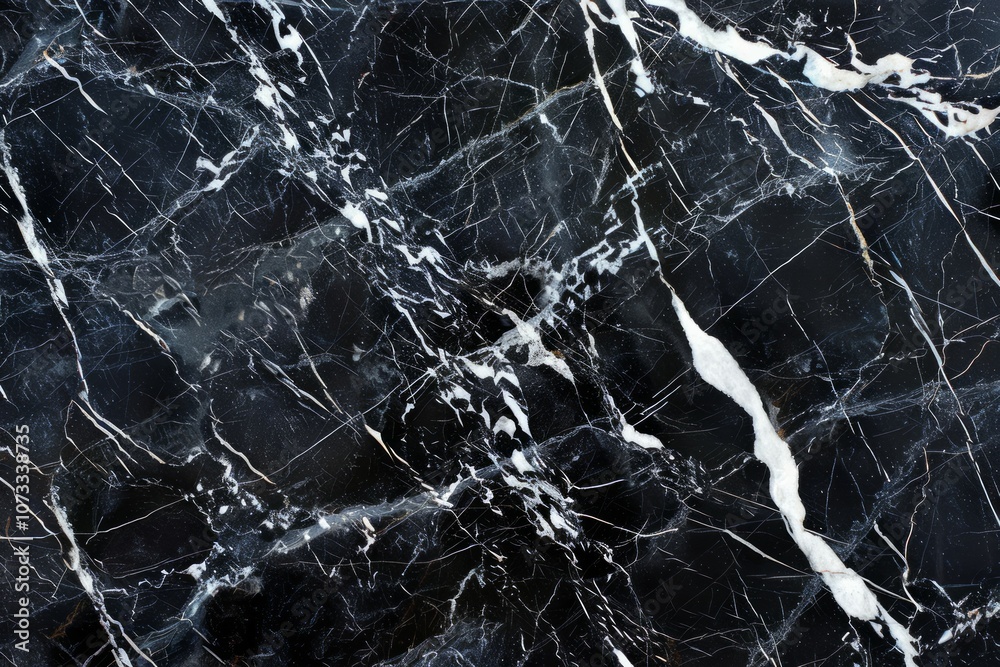 Black kitchen marble top pattern with white veins. Detailed photo textured background Black kitchen marble top pattern with white veins. Detailed photo textured background