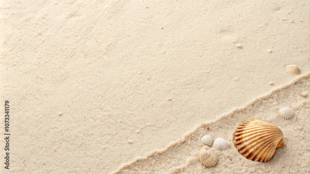 Seashells scattered on a pristine sandy beach, a reminder of the ocean's beauty and the tranquility it brings. Seashells scattered on a pristine sandy beach, a reminder of the ocean's beauty and the tranquility it brings.