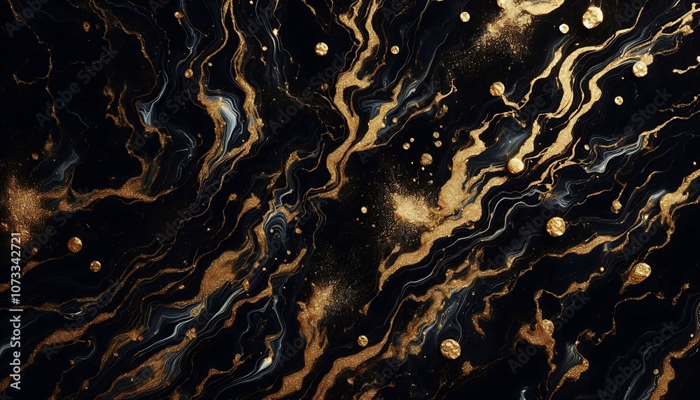 Fototapeta premium Textured Black Marble luxury with Gold Flecks