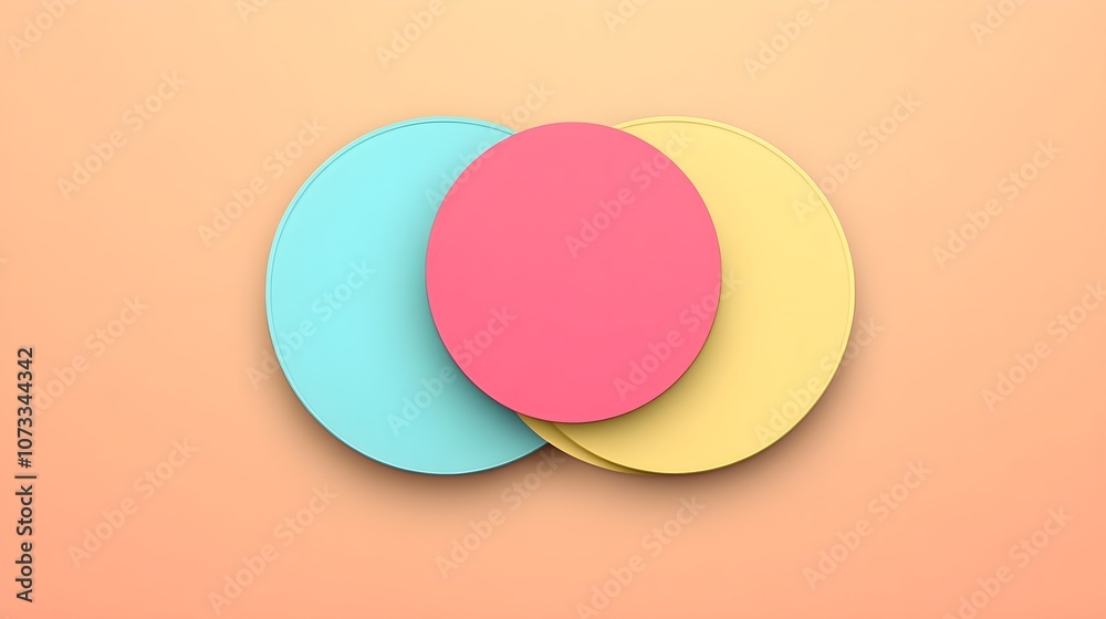 Abstract Pastel Circles Overlapping Background Design