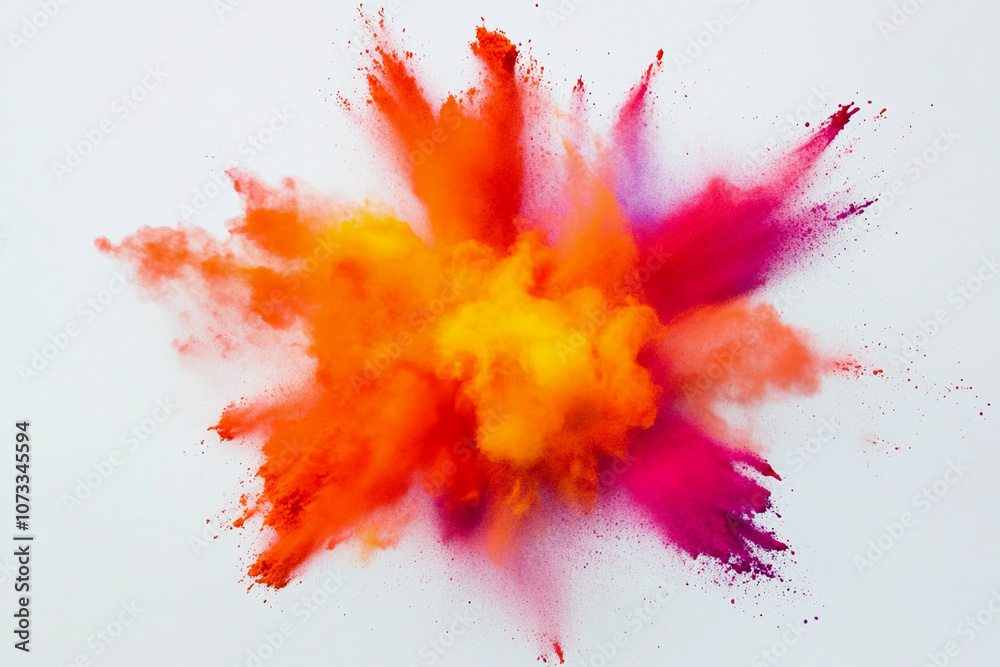Colorful explosion of powder in creative art studio Colorful explosion of powder in creative art studio