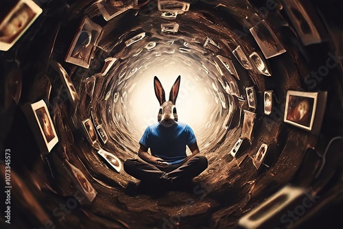 youtube rabbit hole a person falling down a rabbit hole of youtu photo